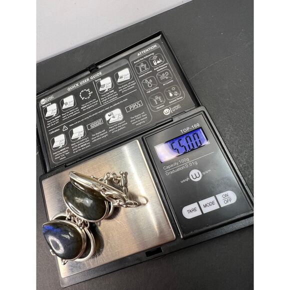 NEW Labradorite Sterling silver chunky toggle bracelet 6.5-7.75 inch 55 grams - Picture 11 of 11